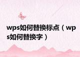 wps如何替換標(biāo)點(diǎn)（wps如何替換字）