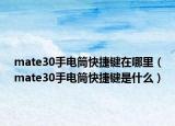 mate30手電筒快捷鍵在哪里（mate30手電筒快捷鍵是什么）