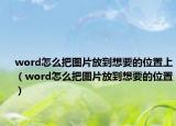 word怎么把圖片放到想要的位置上（word怎么把圖片放到想要的位置）