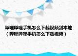 嗶哩嗶哩手機(jī)怎么下載視頻到本地（嗶哩嗶哩手機(jī)怎么下載視頻）