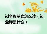 id全稱英文怎么讀（id全稱是什么）
