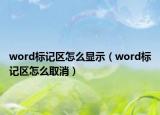 word標記區(qū)怎么顯示（word標記區(qū)怎么取消）