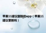 蘋果11建議刪除的app（蘋果11建議更新嗎）