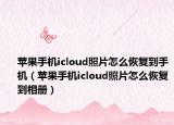 蘋(píng)果手機(jī)icloud照片怎么恢復(fù)到手機(jī)（蘋(píng)果手機(jī)icloud照片怎么恢復(fù)到相冊(cè)）