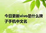 今日更新vivo是什么牌子手機中文名