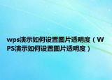 wps演示如何設(shè)置圖片透明度（WPS演示如何設(shè)置圖片透明度）