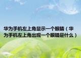 華為手機左上角顯示一個眼睛（華為手機左上角出現(xiàn)一個眼睛是什么）