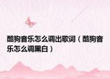 酷狗音樂(lè)怎么調(diào)出歌詞（酷狗音樂(lè)怎么調(diào)黑白）