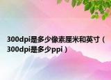 300dpi是多少像素厘米和英寸（300dpi是多少ppi）