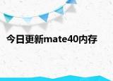 今日更新mate40內存
