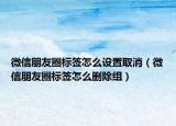 微信朋友圈標(biāo)簽怎么設(shè)置取消（微信朋友圈標(biāo)簽怎么刪除組）
