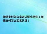微信支付怎么實名認證小學生（微信支付怎么實名認證）
