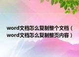 word文檔怎么復(fù)制整個文檔（word文檔怎么復(fù)制整頁內(nèi)容）