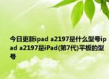 今日更新ipad a2197是什么型號ipad a2197是iPad(第7代)平板的型號