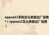 oppoa11手機(jī)怎么恢復(fù)出廠設(shè)置?（oppoa11怎么恢復(fù)出廠設(shè)置）