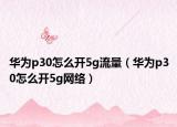 華為p30怎么開5g流量（華為p30怎么開5g網(wǎng)絡(luò)）