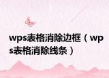 wps表格消除邊框（wps表格消除線條）