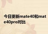 今日更新mate40和mate40pro對(duì)比