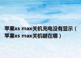 蘋果xs max關機充電沒有顯示（蘋果xs max關機鍵在哪）