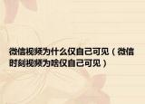 微信視頻為什么僅自己可見（微信時刻視頻為啥僅自己可見）