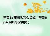蘋果8p雙喇叭怎么關(guān)掉（蘋果8p雙喇叭怎么關(guān)掉）
