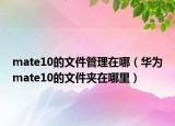 mate10的文件管理在哪（華為mate10的文件夾在哪里）