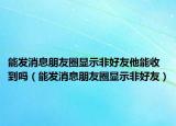 能發(fā)消息朋友圈顯示非好友他能收到嗎（能發(fā)消息朋友圈顯示非好友）