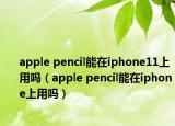 apple pencil能在iphone11上用嗎（apple pencil能在iphone上用嗎）