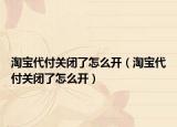 淘寶代付關(guān)閉了怎么開（淘寶代付關(guān)閉了怎么開）