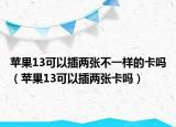 蘋果13可以插兩張不一樣的卡嗎（蘋果13可以插兩張卡嗎）