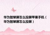 華為智慧屏怎么投屏蘋果手機（華為智慧屏怎么投屏）