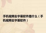 手機(jī)視頻去字幕軟件是什么（手機(jī)視頻去字幕軟件）