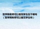 智學網(wǎng)老師可以看到學生在干嘛嗎（智學網(wǎng)老師可以看見學生嗎）