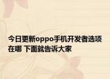 今日更新oppo手機開發(fā)者選項在哪 下面就告訴大家