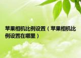 蘋果相機比例設置（蘋果相機比例設置在哪里）