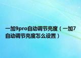 一加9pro自動(dòng)調(diào)節(jié)亮度（一加7自動(dòng)調(diào)節(jié)亮度怎么設(shè)置）