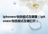 iphonexr勿擾模式在哪里（iphonexr勿擾模式在哪打開）