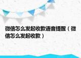 微信怎么發(fā)起收款語音提醒（微信怎么發(fā)起收款）