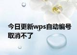 今日更新wps自動編號取消不了