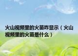 火山視頻里的火苗咋顯示（火山視頻里的火苗是什么）