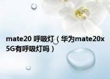 mate20 呼吸燈（華為mate20x5G有呼吸燈嗎）