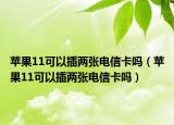 蘋果11可以插兩張電信卡嗎（蘋果11可以插兩張電信卡嗎）