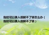 指紋可以錄入但解不了鎖怎么辦（指紋可以錄入但解不了鎖）