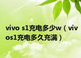 vivo s1充電多少w（vivos1充電多久充滿）