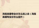 淘寶直播專業(yè)分怎么提上去（淘寶直播專業(yè)分怎么提升）