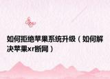 如何拒絕蘋果系統(tǒng)升級（如何解決蘋果xr斷網(wǎng)）