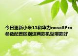 今日更新小米11和華為nova8Pro參數(shù)配置區(qū)別這兩款機(jī)型哪款好