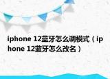 iphone 12藍(lán)牙怎么調(diào)模式（iphone 12藍(lán)牙怎么改名）