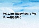 蘋果12pro有微距功能嗎（蘋果12pro有綠色嗎）