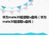 華為mate20能讀取u盤嗎（華為mate20能讀取u盤嗎）